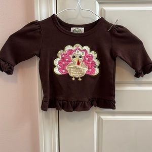 Adorable Embroidered Turkey Shirt 🦃